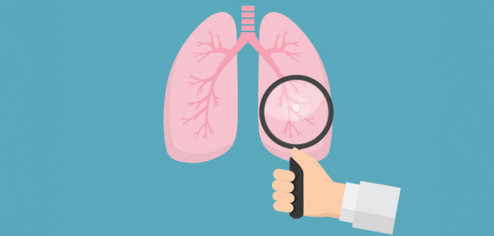 maginfying glass lungs examine doctor