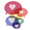 talking bubbles with hearts