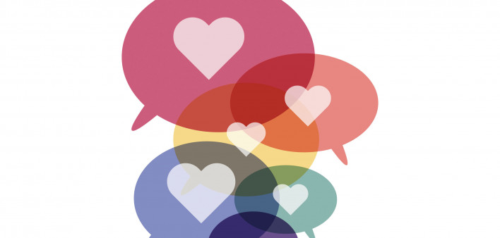 talking bubbles with hearts