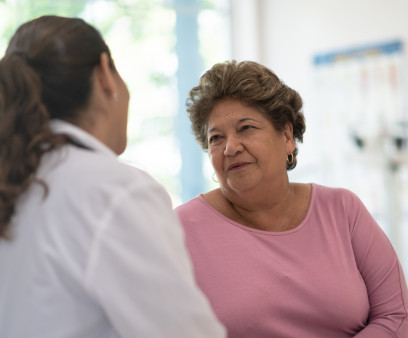 Older Woman talking with the Doctor