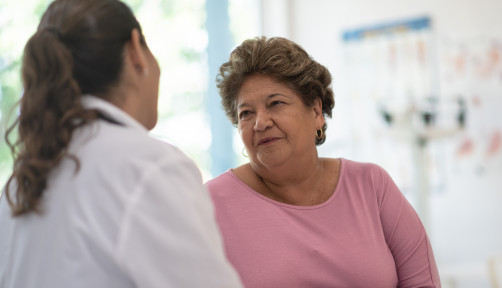 Older Woman talking with the Doctor