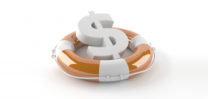 a US dollar symbol in a life preserver