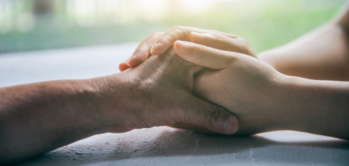 I'm always here love you,support you - Stock image China - East Asia, Adult, Affectionate, Cancer - Illness, Holding Hands