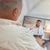 man and doctor telemed conference