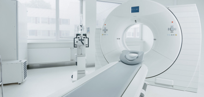 edical CT or MRI or PET Scan Standing in the Modern Hospital Laboratory. Technologically Advanced and Functional Mediсal Equipment