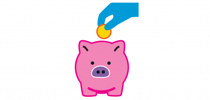 piggy bank savings icon graphic
