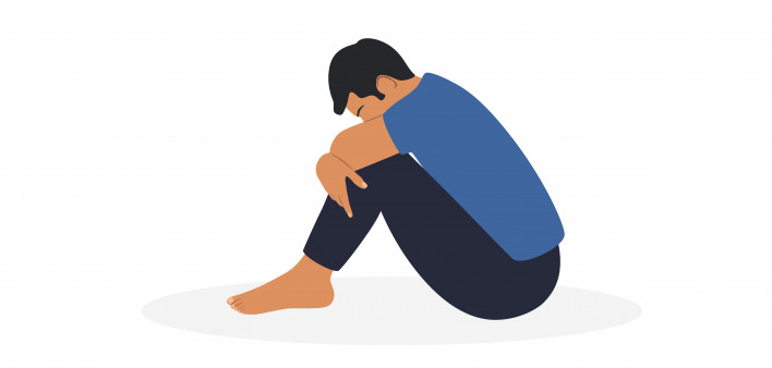 illustration depressed man depression