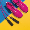 running shoes sneakers and jump rope