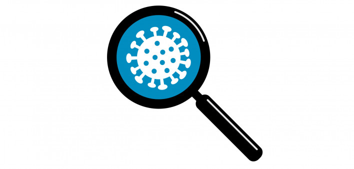 magnifier magnifying glass virus illustration
