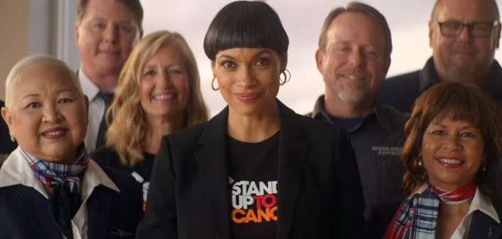 Actress Rosario Dawson joins American Airlines and Stand Up To Cancer to raise funding for cancer research.