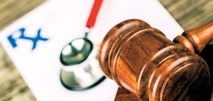Stethoscope gavel prescription rx