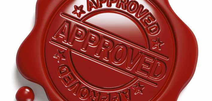red approved wax seal