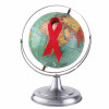 Globe with red ribbon AIDS