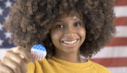An image from Amida Care's 2024 video campaign Let's Vote! Let Our Voices Be Heard.