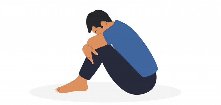 illustration depressed man depression