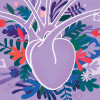 illustration of heart with leaves and flowers