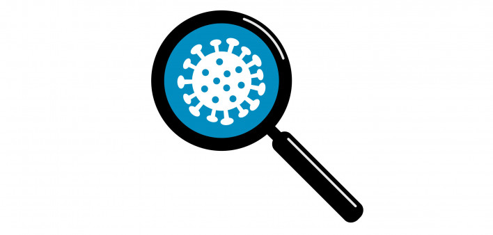 magnifier magnifying glass virus illustration