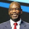 Former NBA center Dikembe Mutombo speaks at the Aspire4Sport Congress in Doha, Qatar, 2012.