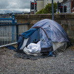 homeless tent by the river