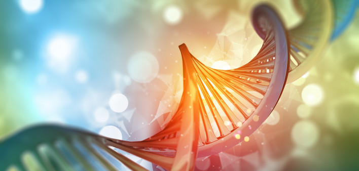 3D medical background with DNA strand