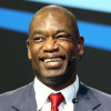 Former NBA center Dikembe Mutombo speaks at the Aspire4Sport Congress in Doha, Qatar, 2012.