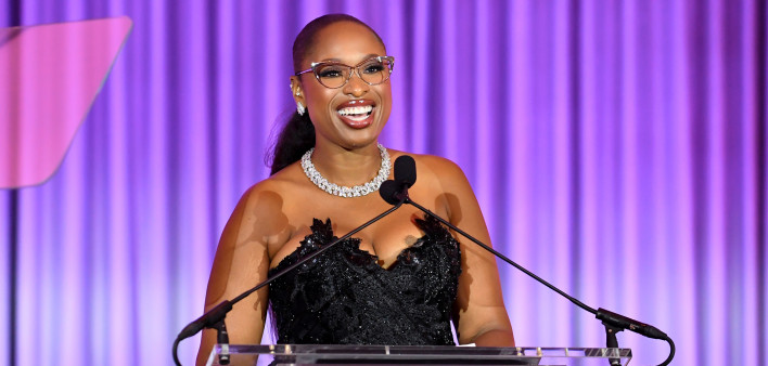 Jennifer Hudson accepts the Elizabeth Taylor Rowdy Activist Award at The Elizabeth Taylor Ball To End AIDS on September 26, 2024 in Beverly Hills, California.
