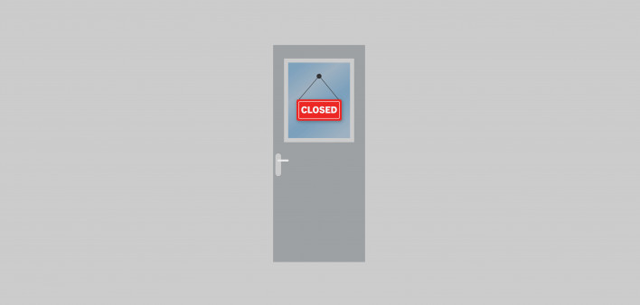door with closed sign illustration