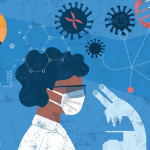 illustation scientist research lab virus