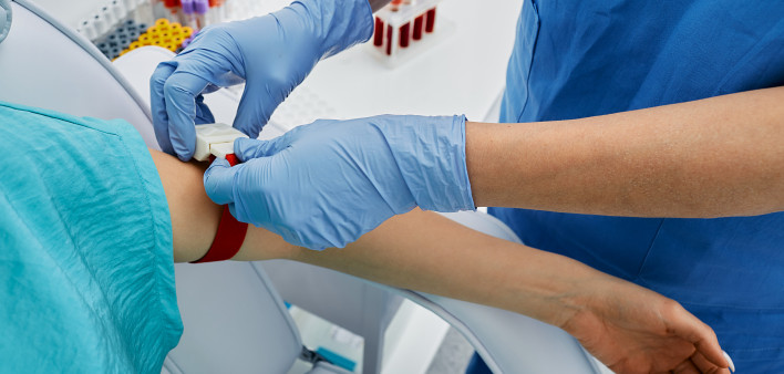 Nurse taking blood for patient analysis in medical laboratory stock photo Blood Test, Medical Test, Women, Tourniquet, Blood