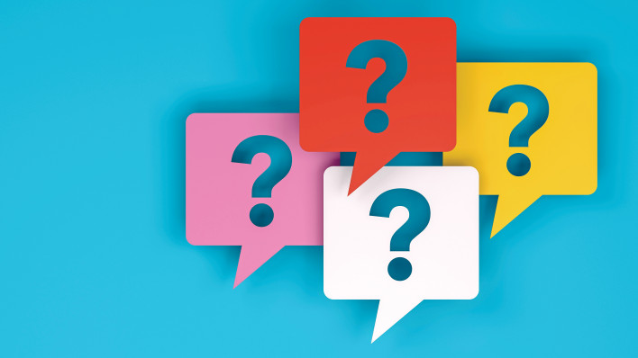 speech bubbles with question marks illustration
