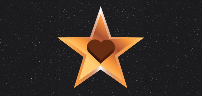 illustration star with heart in the center