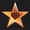 illustration star with heart in the center