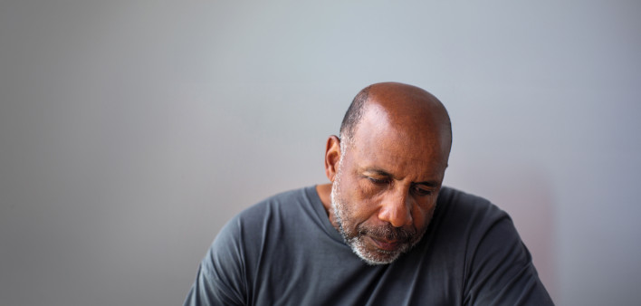 pensive black man older
