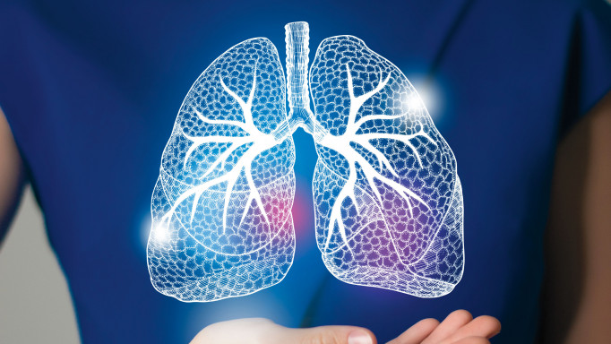 illutration of lungs on womans body