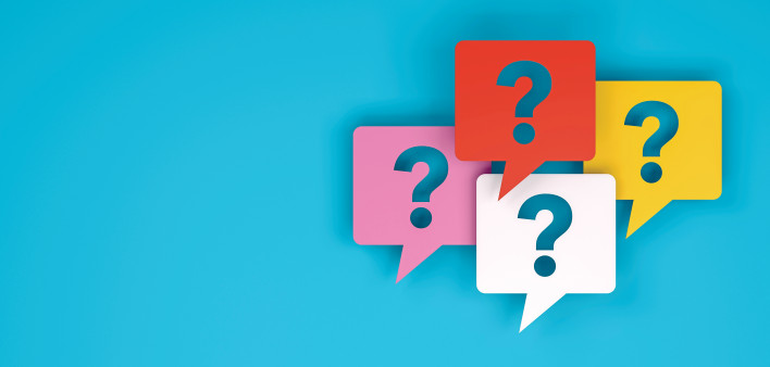 speech bubbles with question marks illustration