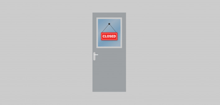 door with closed sign illustration