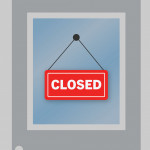door with closed sign illustration
