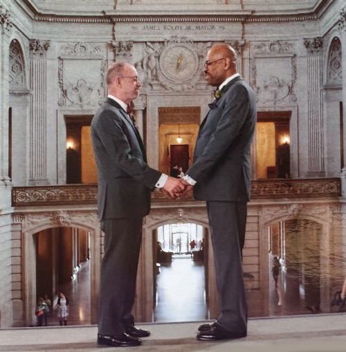 Paul Edmonds and Arnie House at their wedding