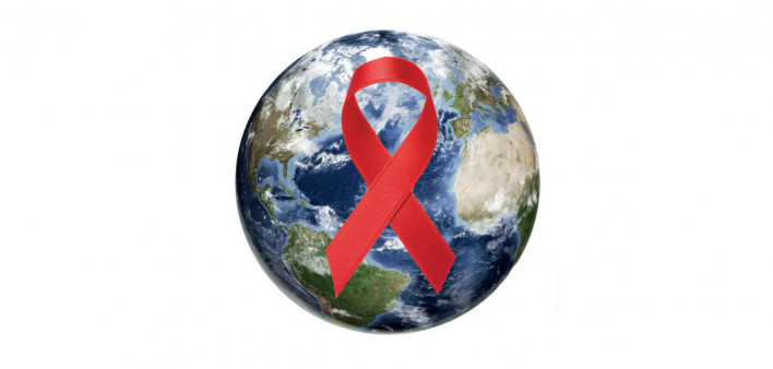 red ribbon globe