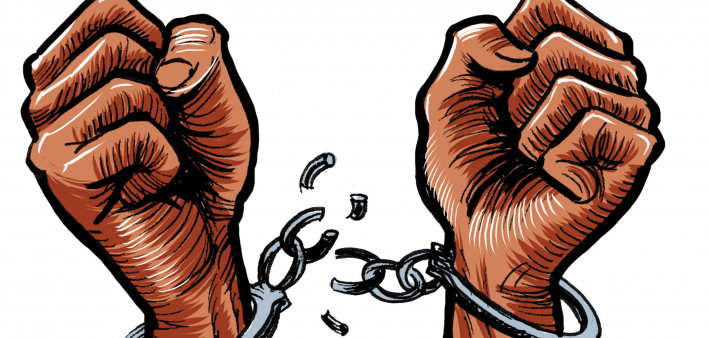 illustration slave breaking chains