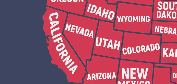 United States of America map with state names