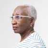 Older black woman wearing glasses