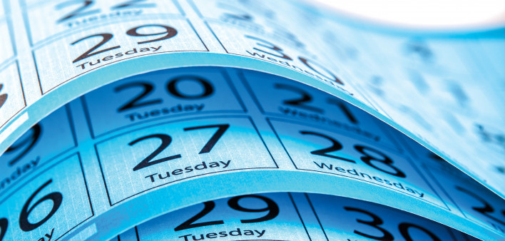 blue pages of a Calendar