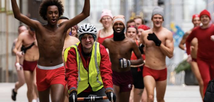 The annual Red Undie Run, held in December, supports HIV efforts in Minnesota.