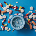 illustration clock and pills