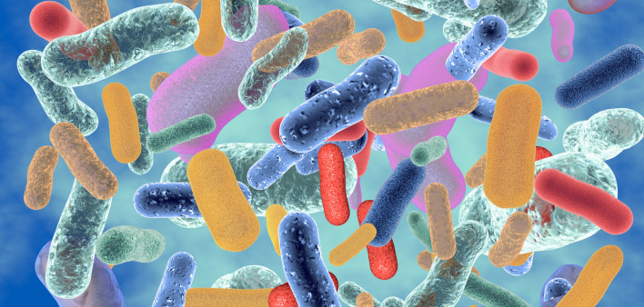 abstract image of colorful bacteria