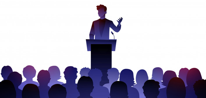 Public Speaker On Lectern illustration