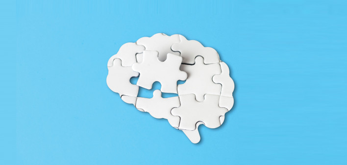 brain puzzle pieces illutration