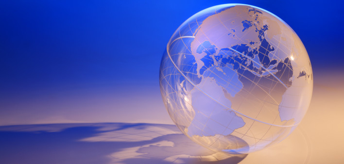 a transparent globe casting a shadow