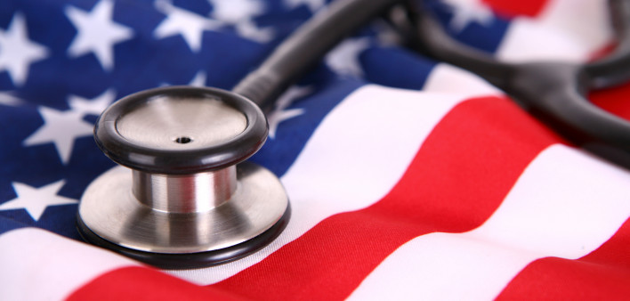Stethescope on American Flag healthcare